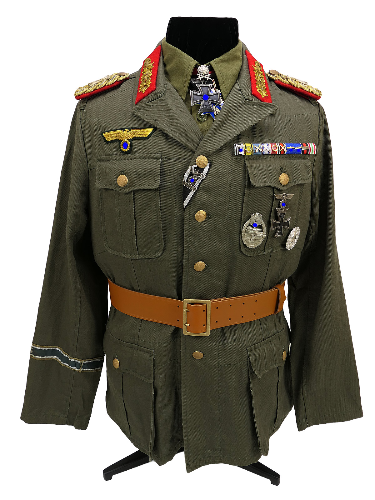 Uniform Generalfeldmarschall Erwin Rommel Afrikakorps Ritterkreuz Pour Le Merite mit Koppel General