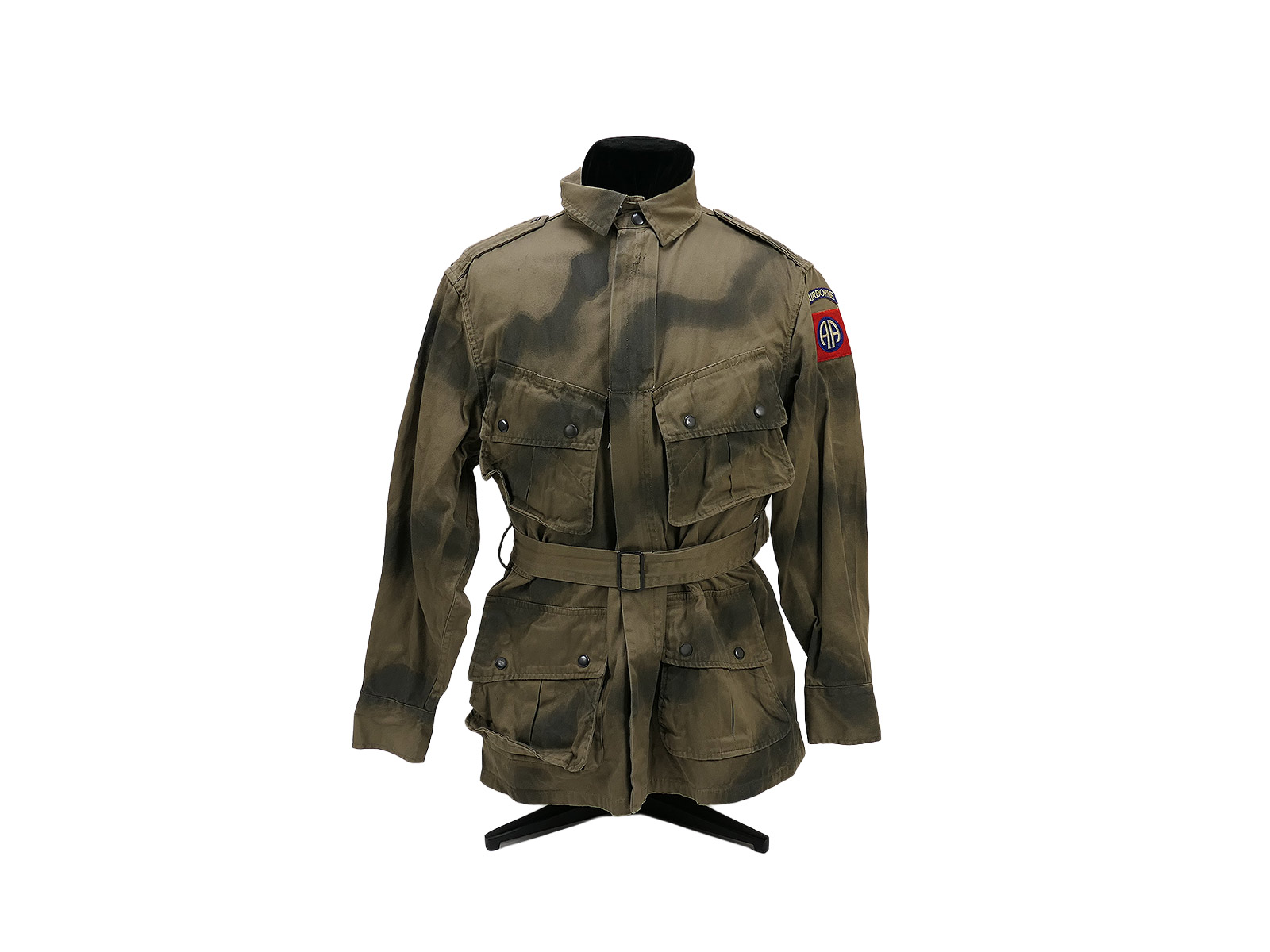 Einzelstück US WW2 82nd AB Paratrooper Jump Jacket US42 camouflaged Fallschirmjägerjacke BATTLE WORN