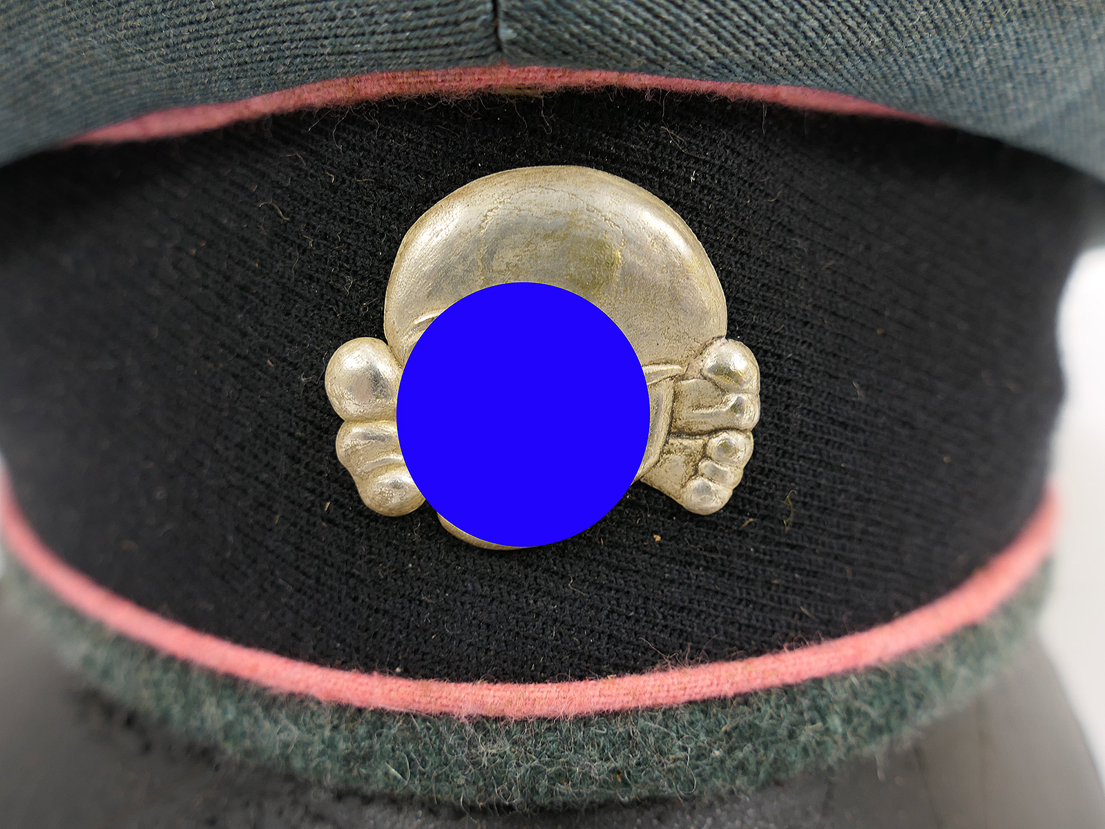 Waffen SS Schirmmütze Panzer Panzerjäger Crusher Cap Alte Art Gr.58 Tornister Knautschmütze COLLECTION BATTLE WORN