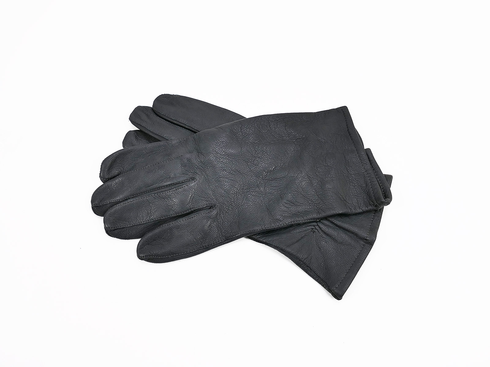 Offiziers Leder Handschuhe Nachkrieg Fingerhandschuhe Gr. 9.5 TOP