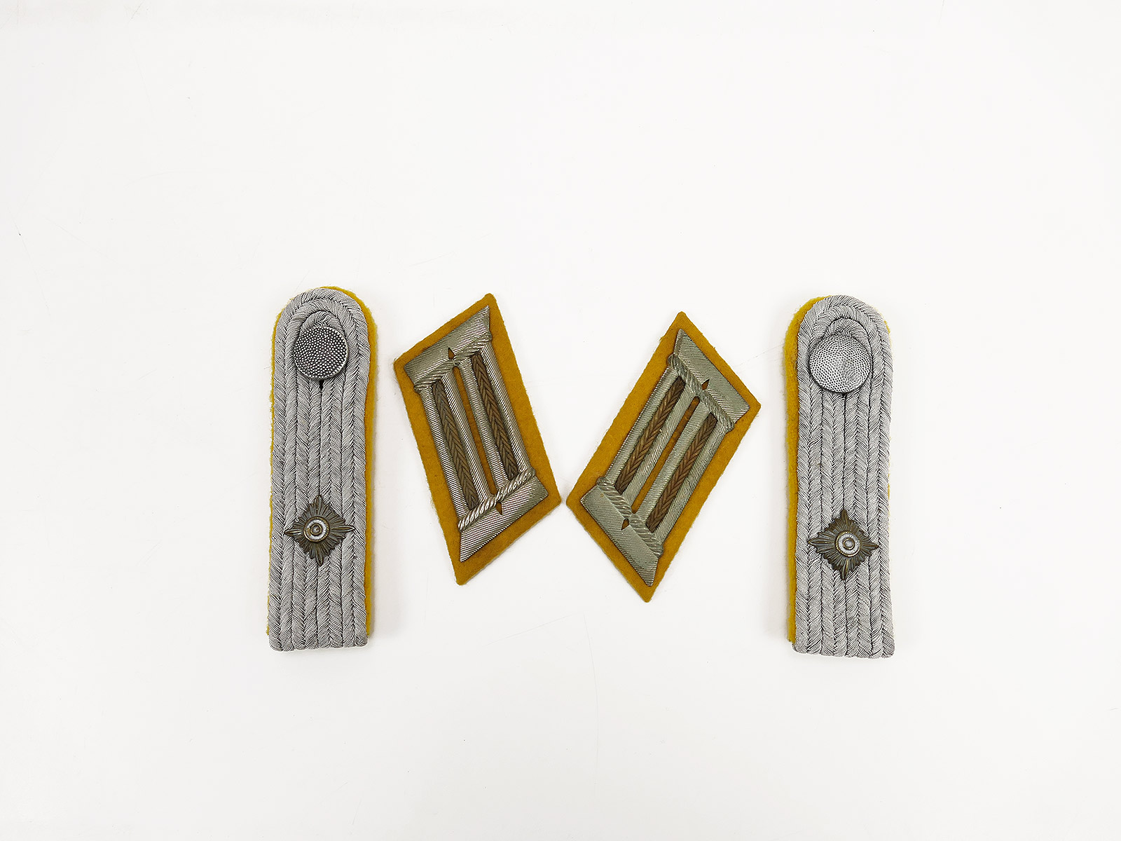 Einzelstück - VINTAGE SET Wehrmacht KAVALLERIE Paar Kragenspiegel + Schulterklappen Offizier Oberleutnant