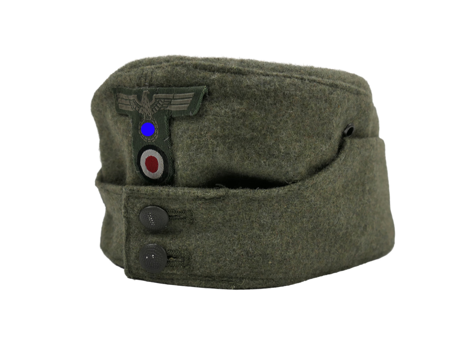 Wehrmacht Heer antikes M42 Schiffchen für Mannschaften Gr.57 BATTLE WORN