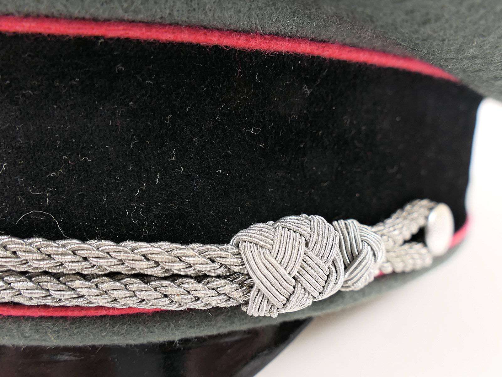 Waffen SS Schirmmütze Offizier PANZERTRUPPE Gr.58 Top Museumsanfertigung mit Metall Effekten