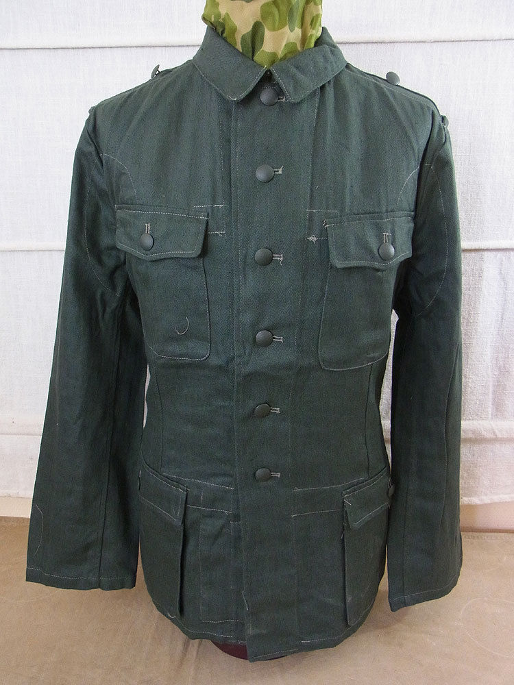 Wehrmacht / Elite Drillich Feldbluse M40 Feldjacke HBT Sommer Uniform Drillichjacke