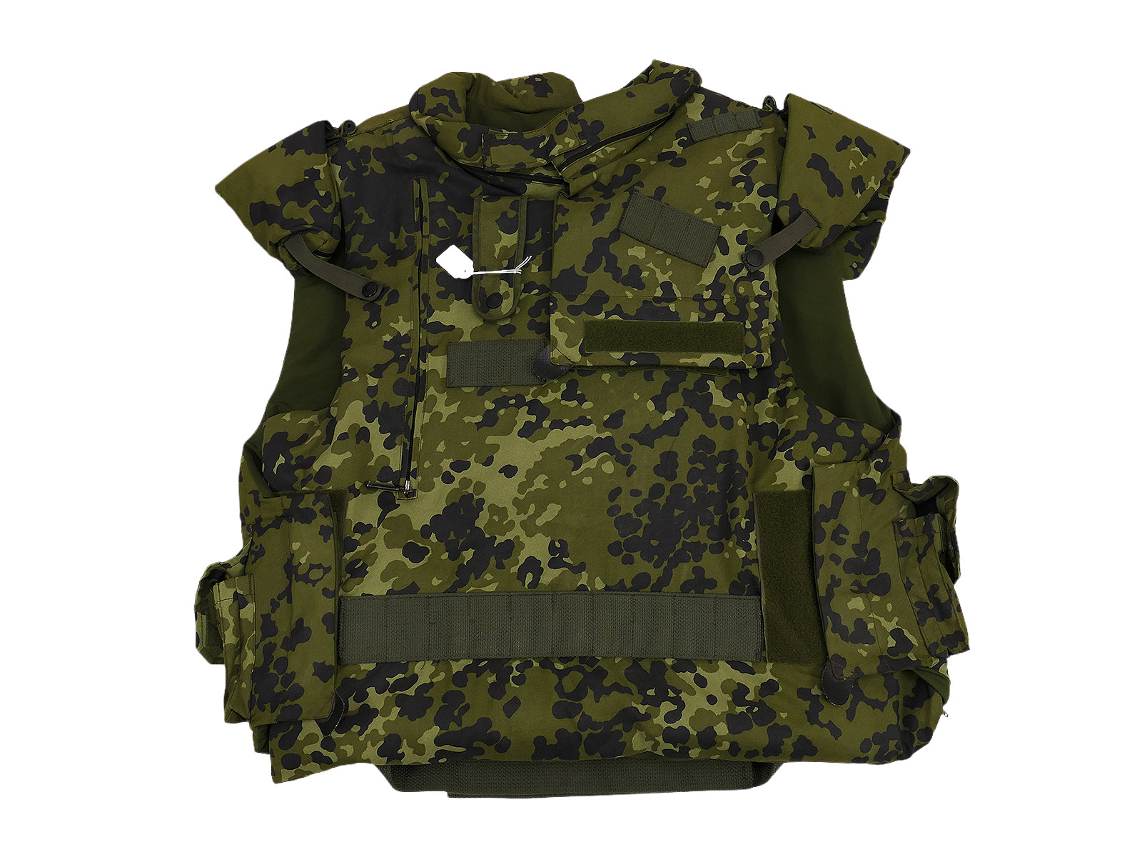 Dänische Splitterschutzweste Woodland LARGE mit Softshell / 1 Hardshell - Fragmentation Protective Vest Dänemark
