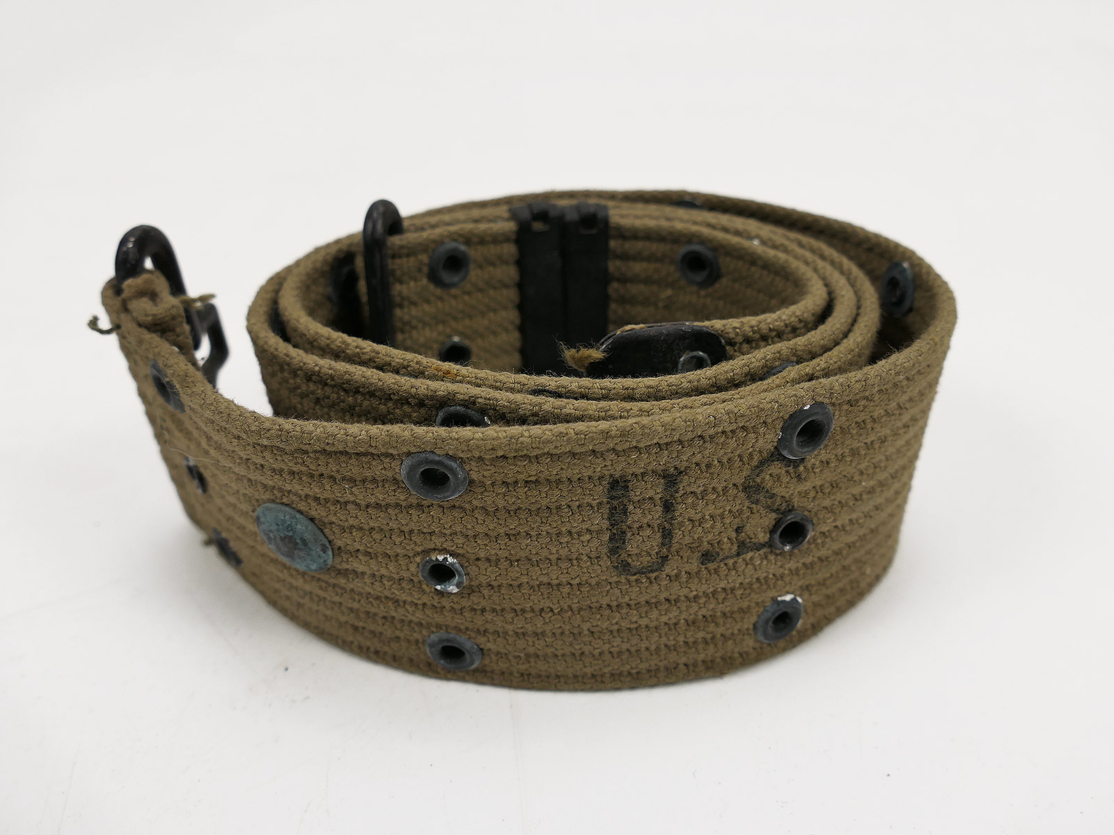 DEPOT #8 Original US ARMY WW2 M-1936 Pistol Belt Lochkoppel Koppel NASCO 1943