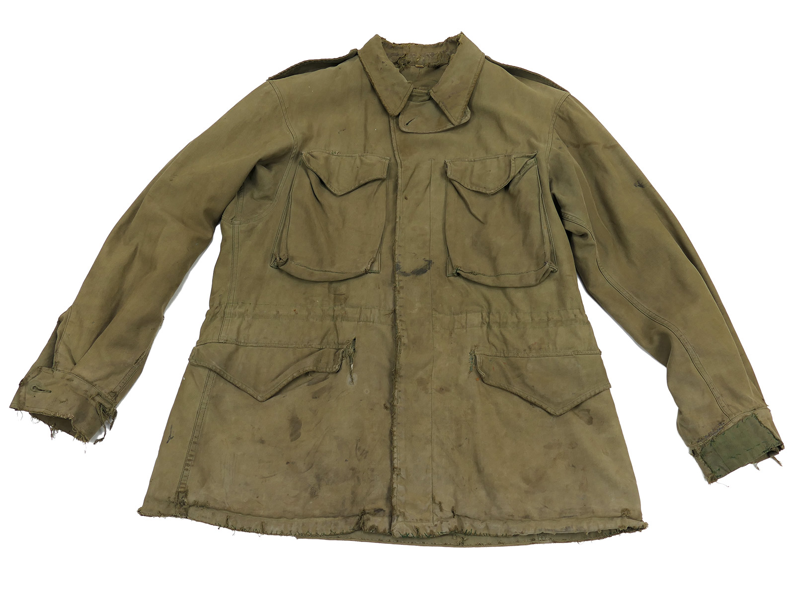 Original US Army WW2 M-1943 Field Jacket Feldjacke M-43 Gr.36R BATTLE WORN