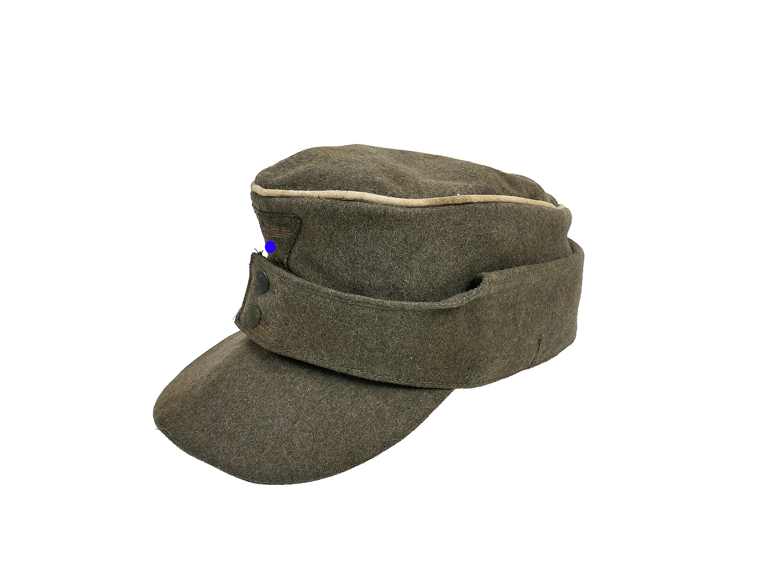 Antike Waffen SS M43 Feldmütze Wolltuch weiße Paspel / Trapez Effekten Gr.58