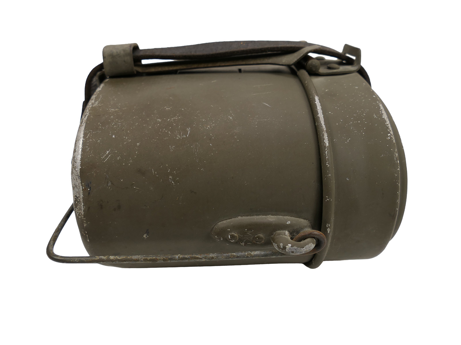 Kochgeschirr Wehrmacht Hersteller MKL 41 mit 95% Originallack zusammengehörig + Leder Riemen COLLECTION