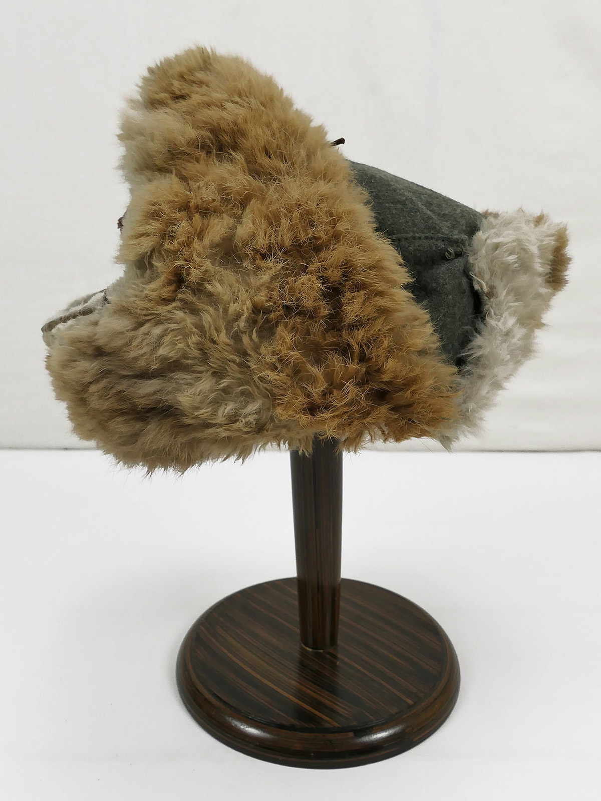 Einzelstück Wehrmacht Wintermütze Fellmütze Kaninchenfell Hasenfell Feldmütze Gr.56