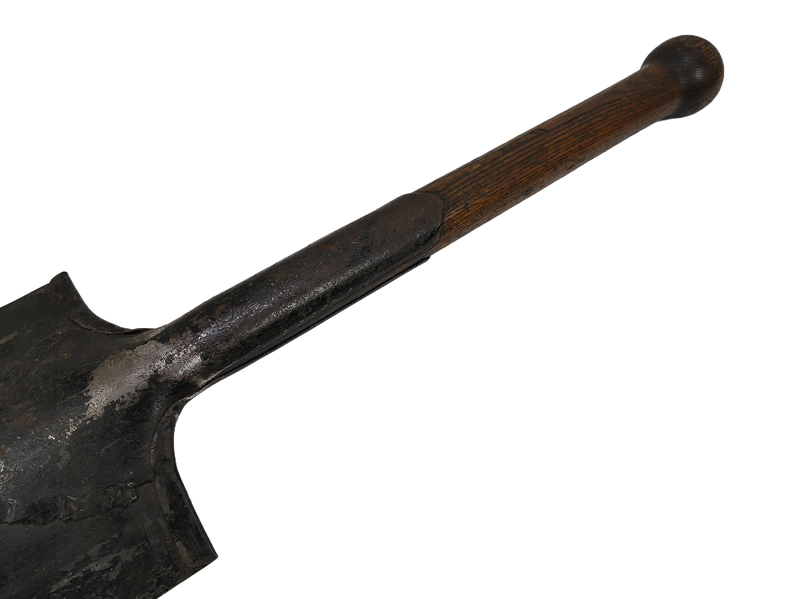 Antiker Infanterie Spaten mit Stempelung in Ledertasche / Spatentasche COLLECTION