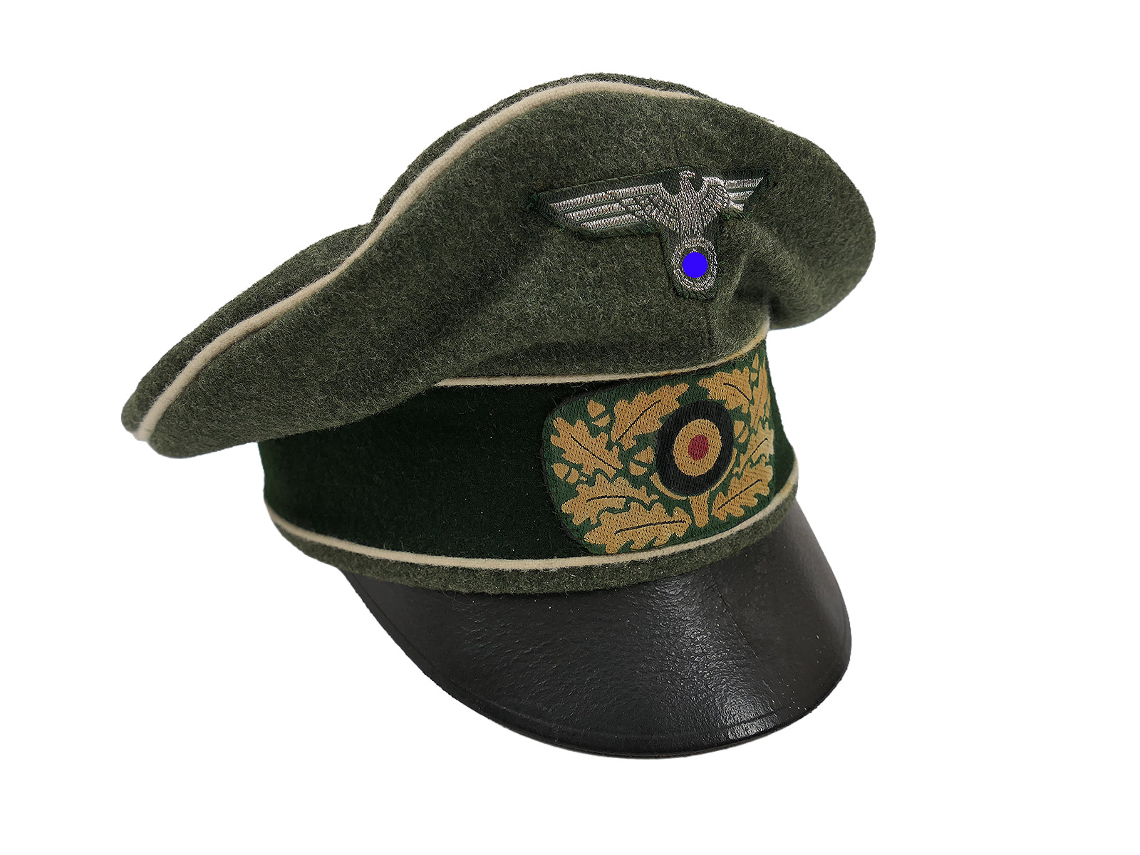 Wehrmacht Infanterie Schirmmütze Offizier Crusher Cap mit Mützenadler / Kokarde COLLECTION