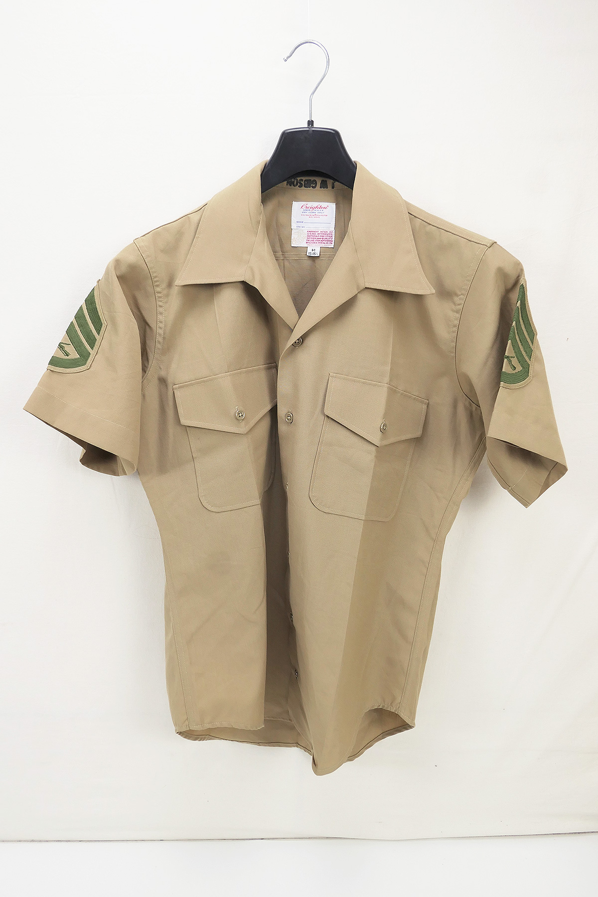 P1470576 Creighton Shirt Mens Khaki USMC Serial 15-76 USMC Feldhemd - Medium 15-15½