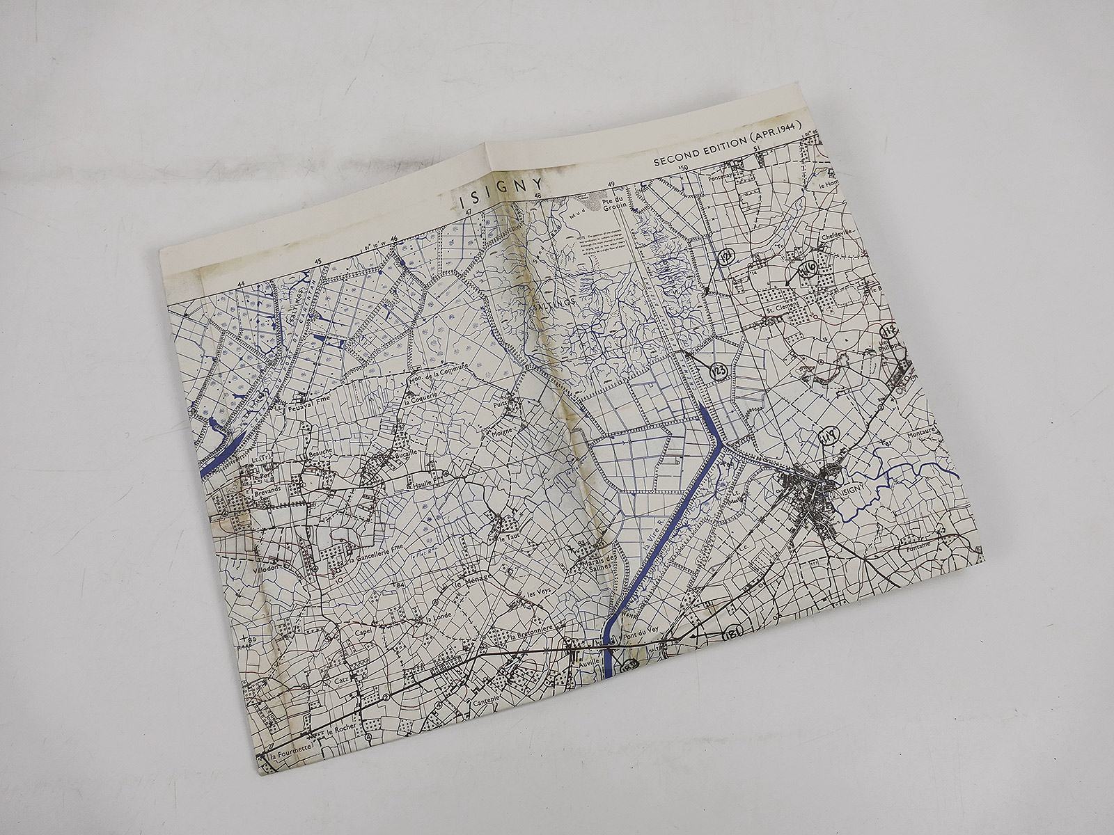 US ARMY WW2 Bigot Landungskarte ISIGNY Karte Landkarte Landung Normandie D-Day