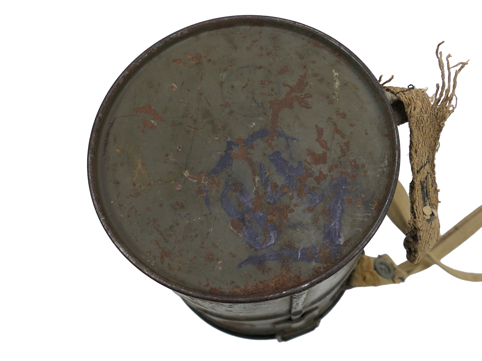 WK1 Original Leder Gasmaske M17 + Filter in Original Bereitschaftsbüchse COLLECTION BATTLE WORN