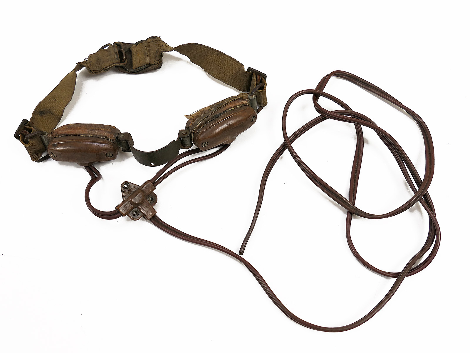 Original British Army WW2  M.T.L No.2 Mk II Throat Microphone Kehlkopfmikrofon RAF Air Force / Navy BATTLE WORN