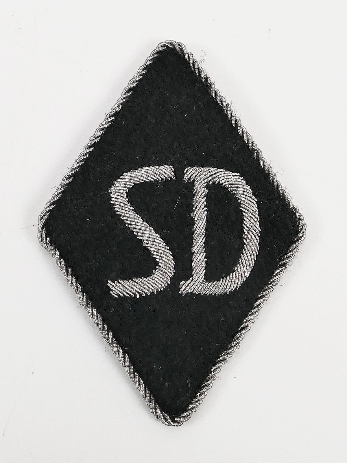 SD Raute Ärmelraute Offizier schwarz Silberfaden