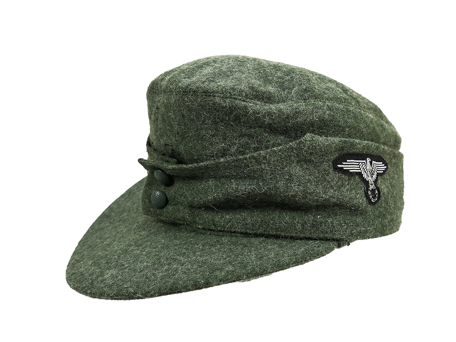 Waffen SS M43 Feldmütze M1943 mit Effekten Mützenadler Gr.58 entnazifiziert