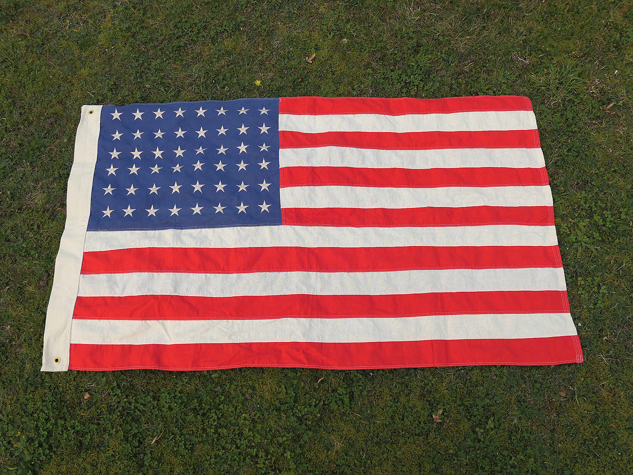 12663-1 US ARMY WW2 Vintage Camp Jeep Fahne 48 Sterne Stars & Stripes Flagge Baumwolle 155x93cm