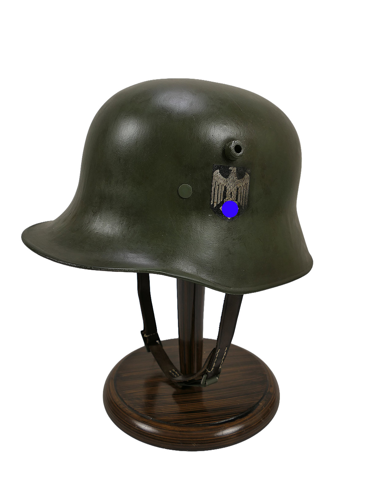 Vintage Wehrmacht Heer M18 DD Stahlhelm Hörnerhelm mit Innenfutter u. Kinnriemen COLLECTION