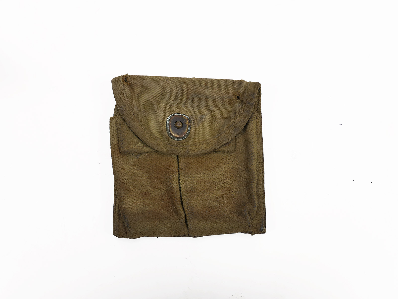 Original US ARMY WW2 M1 Carbine Magazintasche Canvas Doppelmagazintasche BATTLE WORN