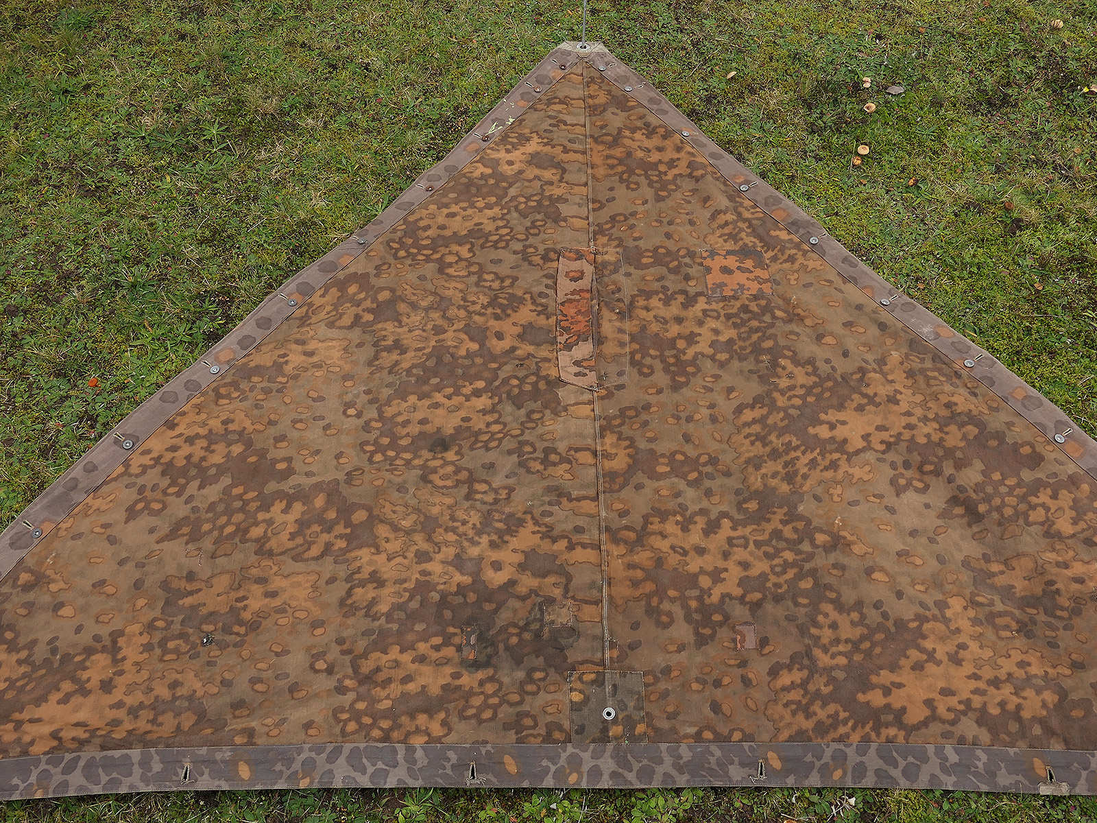 #A/ Waffen SS Original Zeltplane Eichenlaub Zeltbahn Tarnzeltbahn BATTLE WORN