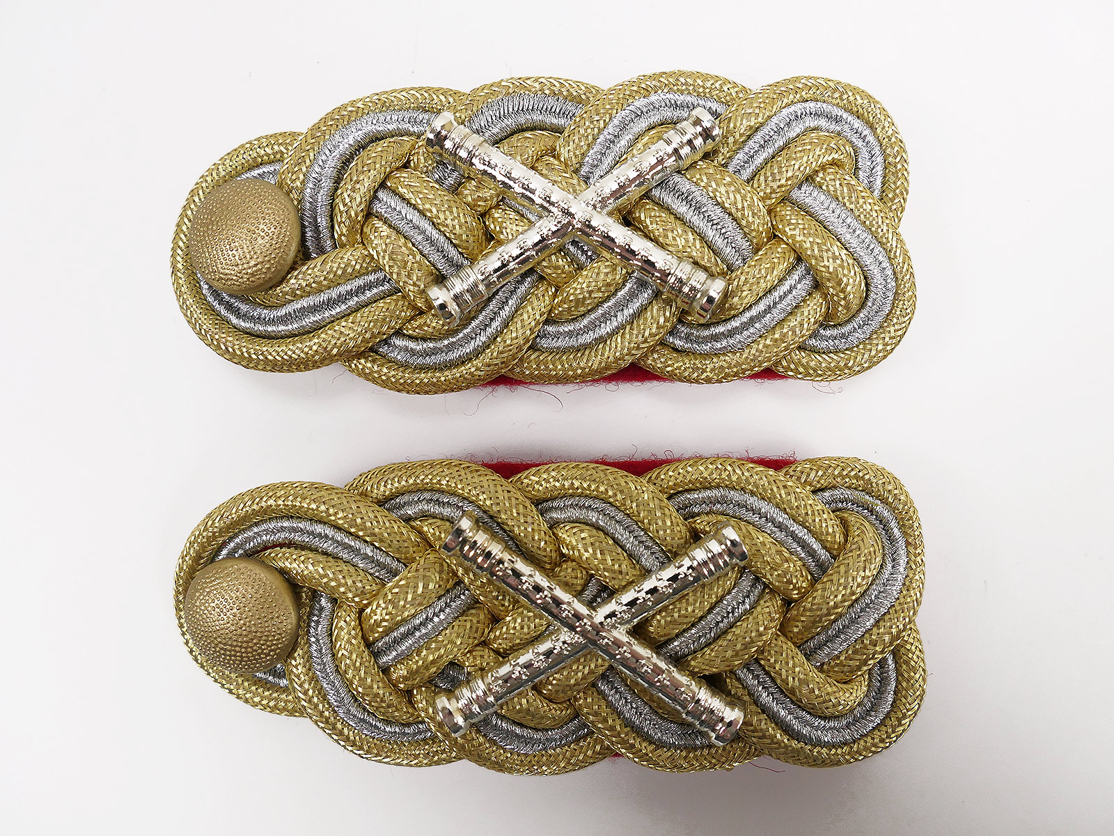 Wehrmacht Schulterstücke GFM Generalfeldmarschall Schulterklappen Paar mit Auflagen / Schraubknopf