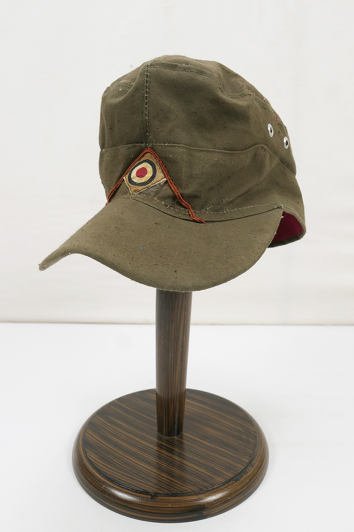 P1430752 Heeres Tropen M43 Feldmütze Afrikakorps Infanterie Tropenmütze DAK Gr.59 khaki mit Kokarde Soutach