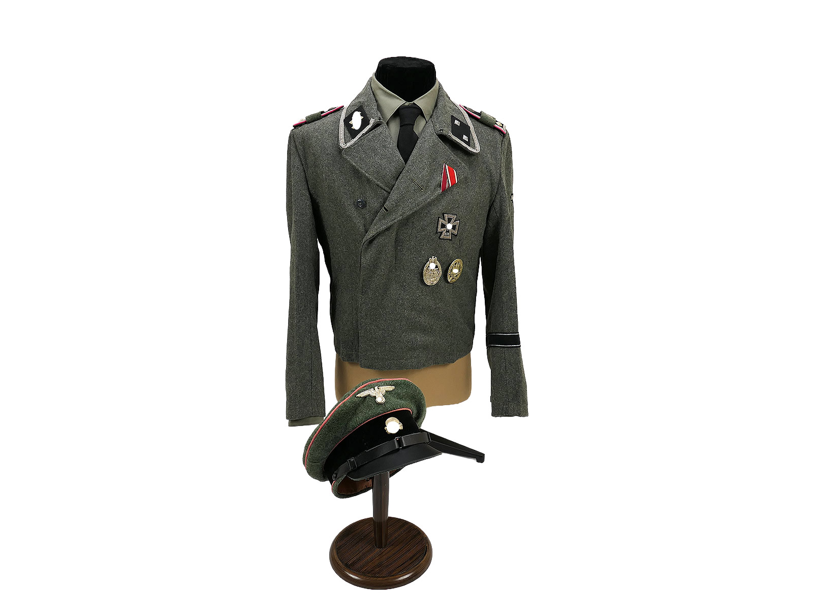 Uniform Ensemble LAH Leibstandarte Waffen SS Sturmgeschützjacke Schirmmütze Sturmgeschütz