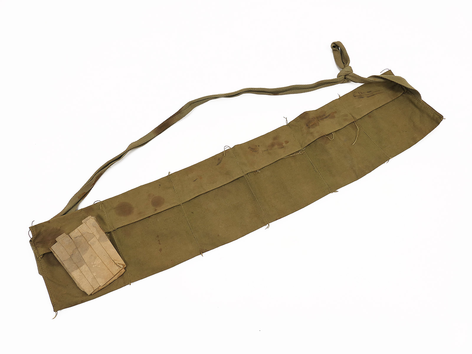 US ARMY M1 Garand M43 Bandolier für 6x 8er cal .30 Ball M2 Clips khaki Bandulier