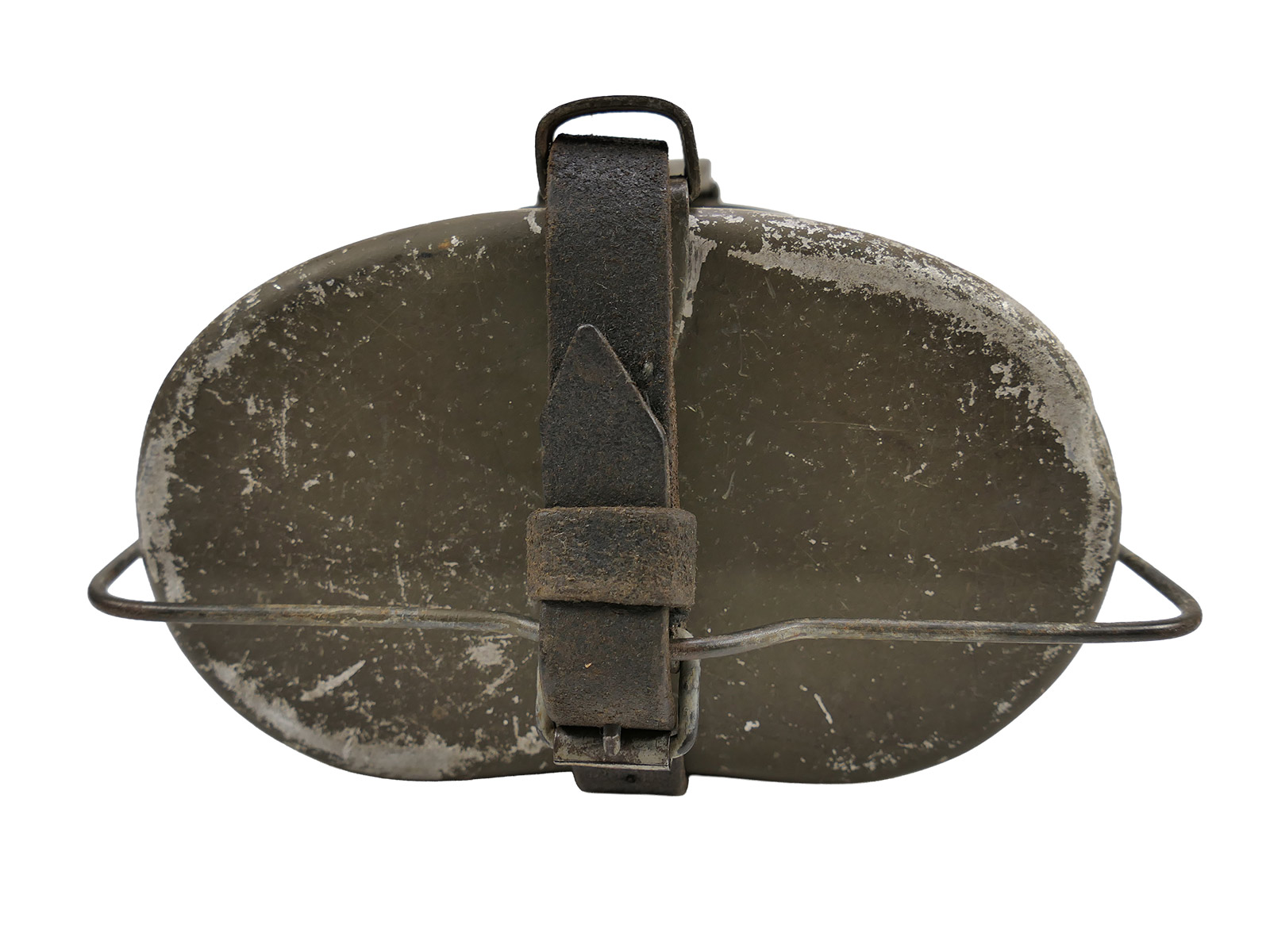 Kochgeschirr Wehrmacht Hersteller MKL 41 mit 95% Originallack zusammengehörig + Leder Riemen COLLECTION