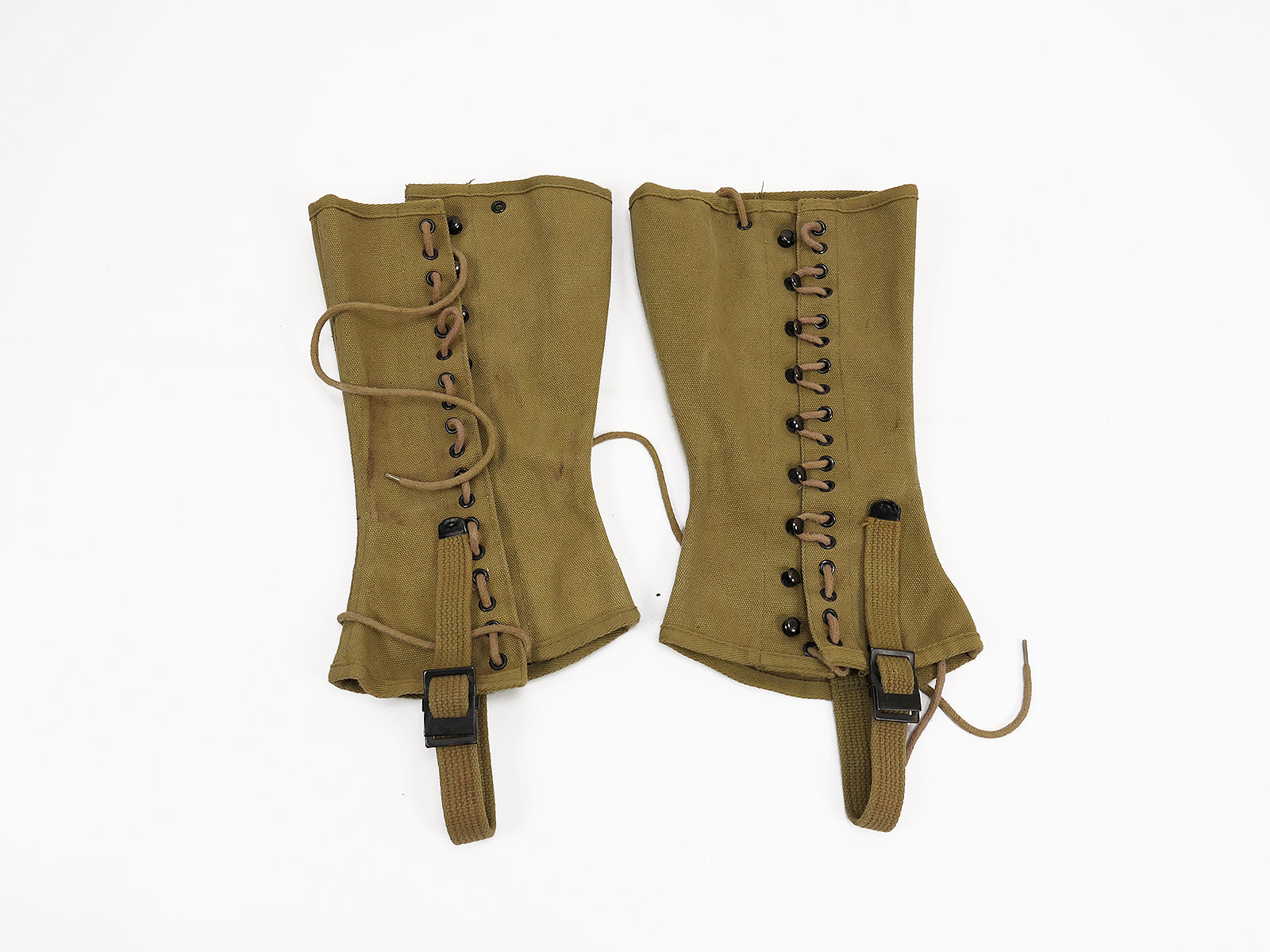 Einzelpaar - WW2 US ARMY Gamaschen M1938 Canvas Leggins M-1938 Gr.4R REPRO