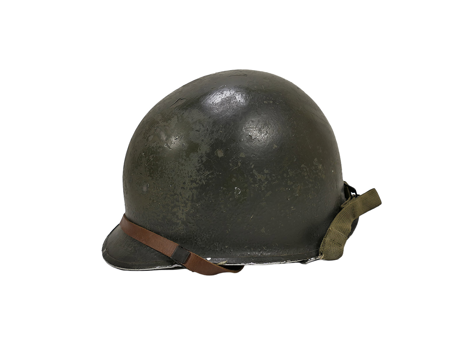 WW2 US ARMY M1 Swivel Bale Front Seam Helmet Stahlhelm mit MSA Liner / Kinnriemen