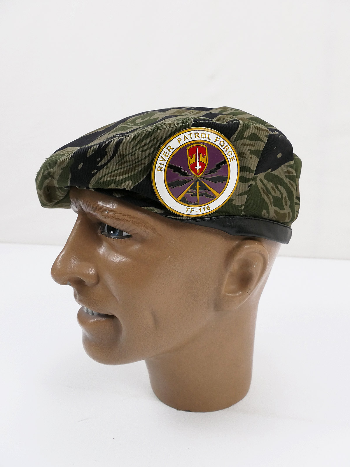 US Army Barett River Patrol Force TF-116 Beret Tiger Stripe Vietnam Gr. M