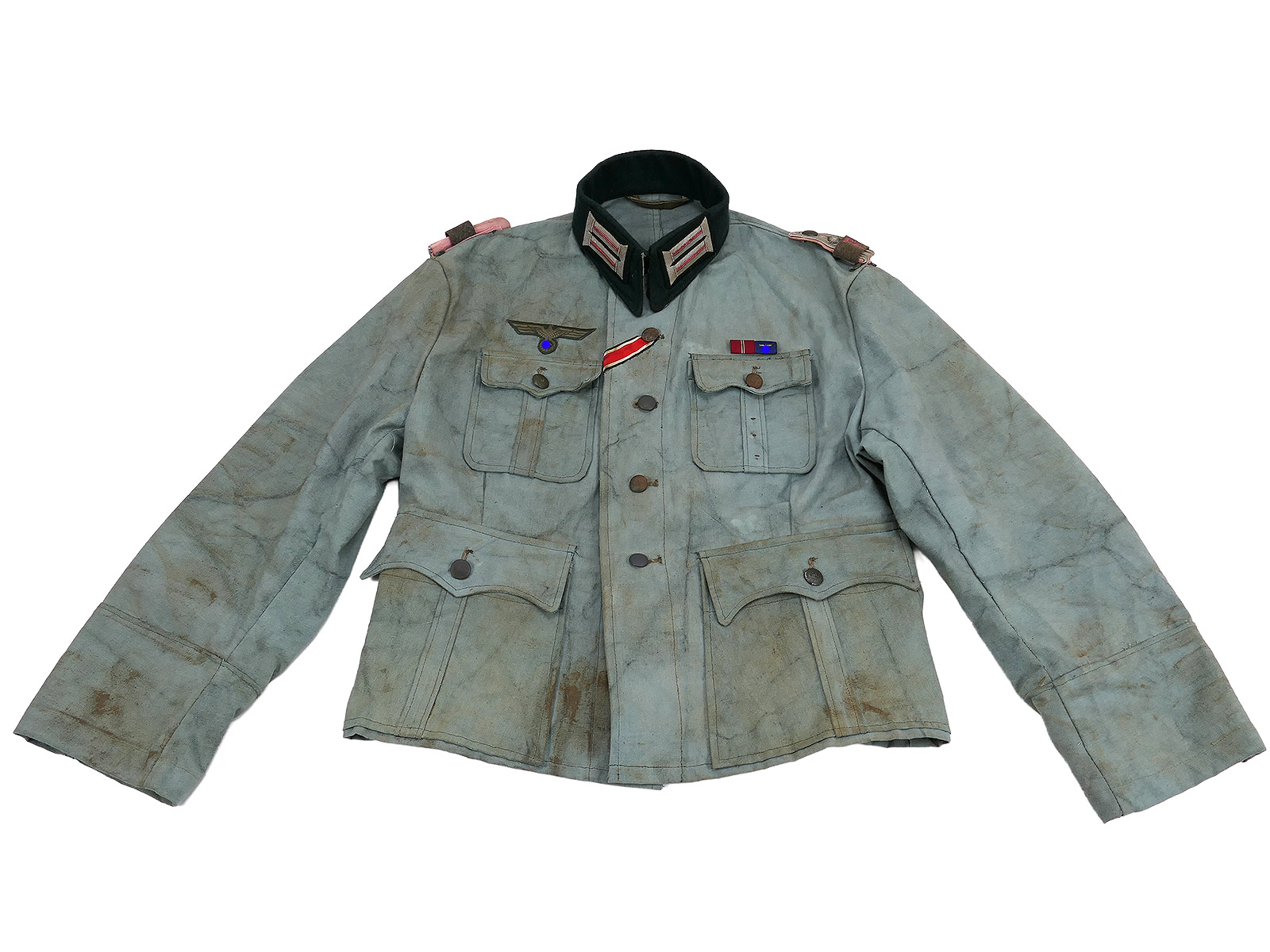 Wehrmacht M41 Offiziers Sommer Feldbluse Uniform Leutnant Panzerjäger COLLECTION BATTLE WORN