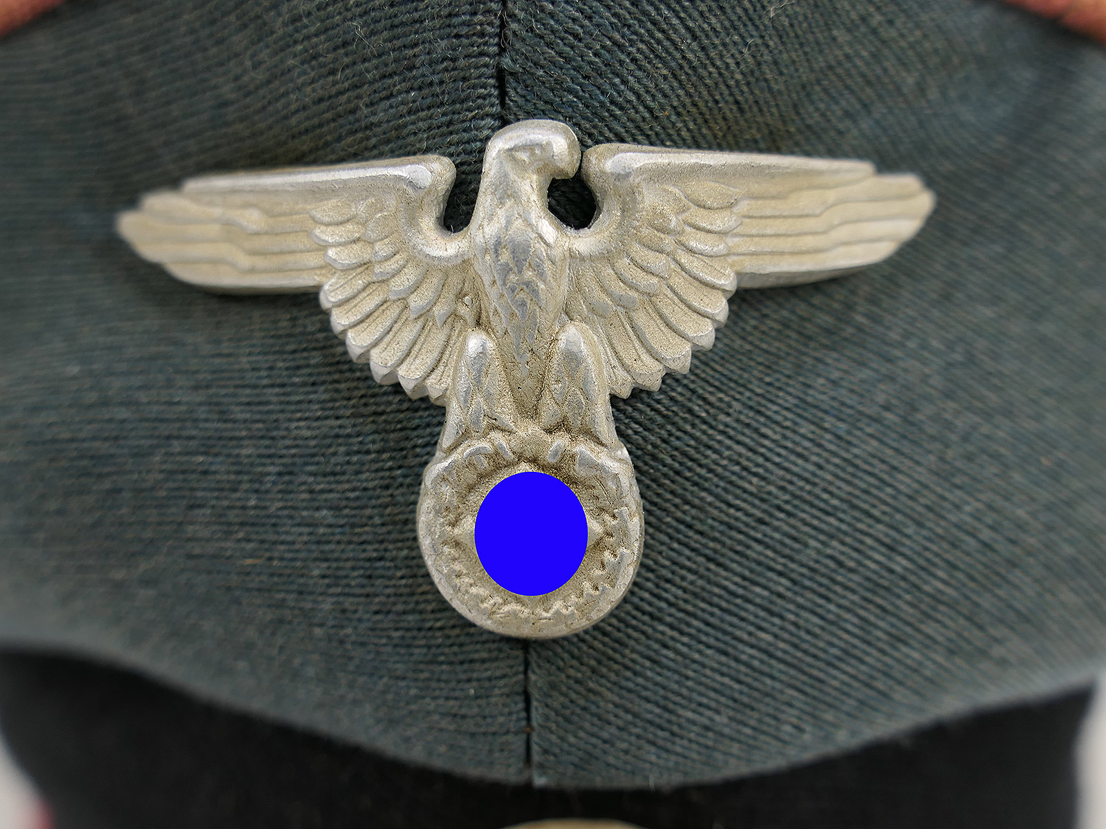 Waffen SS Schirmmütze Panzer Panzerjäger Crusher Cap Alte Art Gr.58 Tornister Knautschmütze COLLECTION BATTLE WORN
