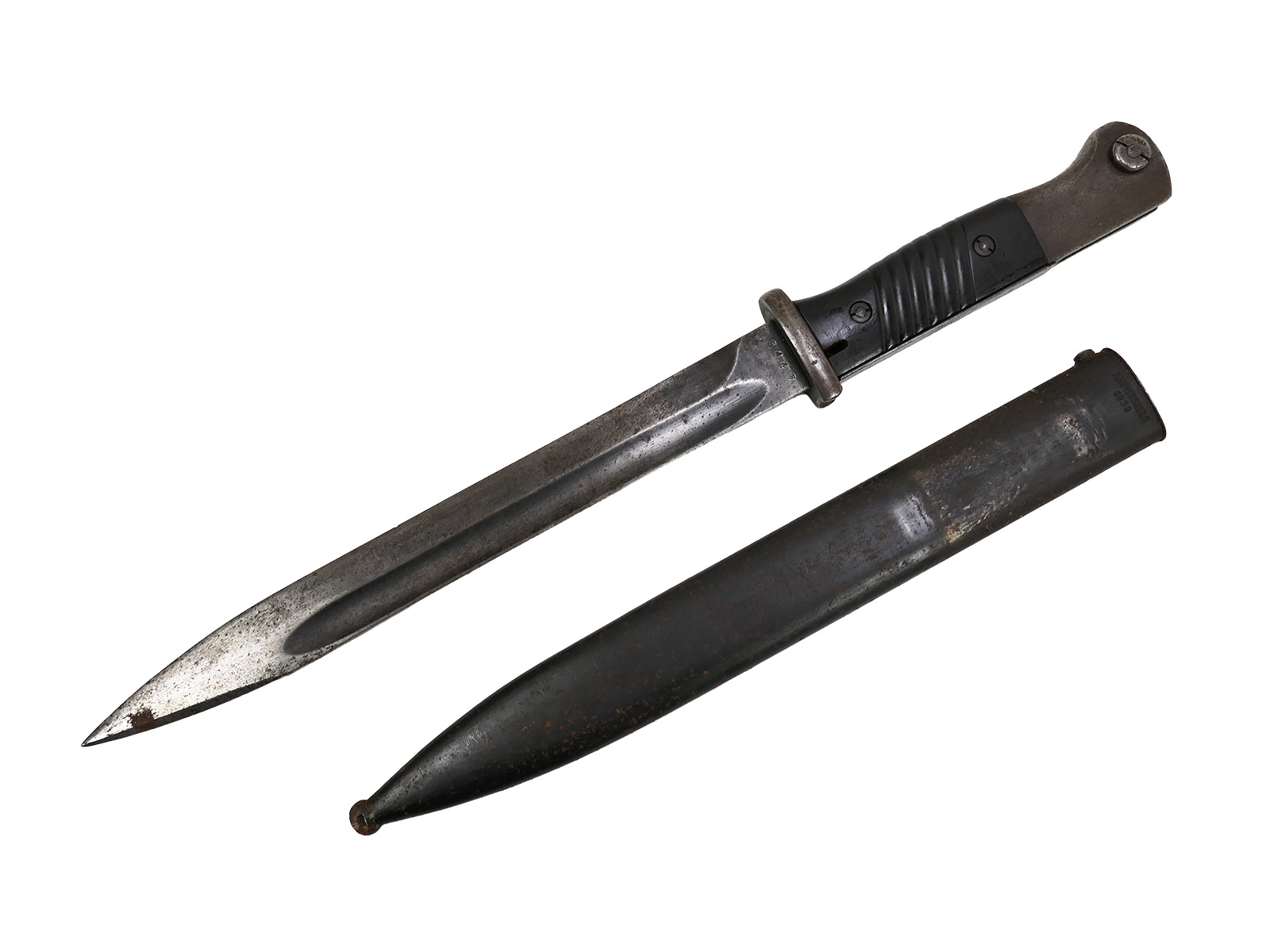 Wehrmacht Bajonett M84/98 Jos Corts 1940 Karabiner K98 / Seitengewehr mit Scheide BATTLE WORN