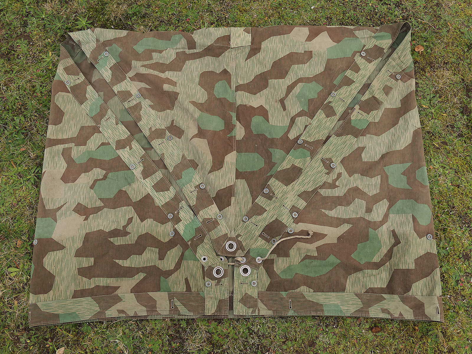 Wehrmacht Original Zeltplane M31 splittertarn Zeltbahn Tarnzeltbahn COLLECTION BATTLE WORN