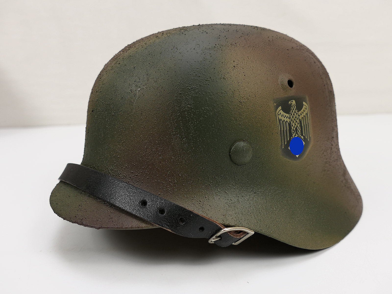 #80 Wehrmacht Normandie camouflage SD Stahlhelm M35 M40 Rauhtarn Tarnhelm Gr.57/58
