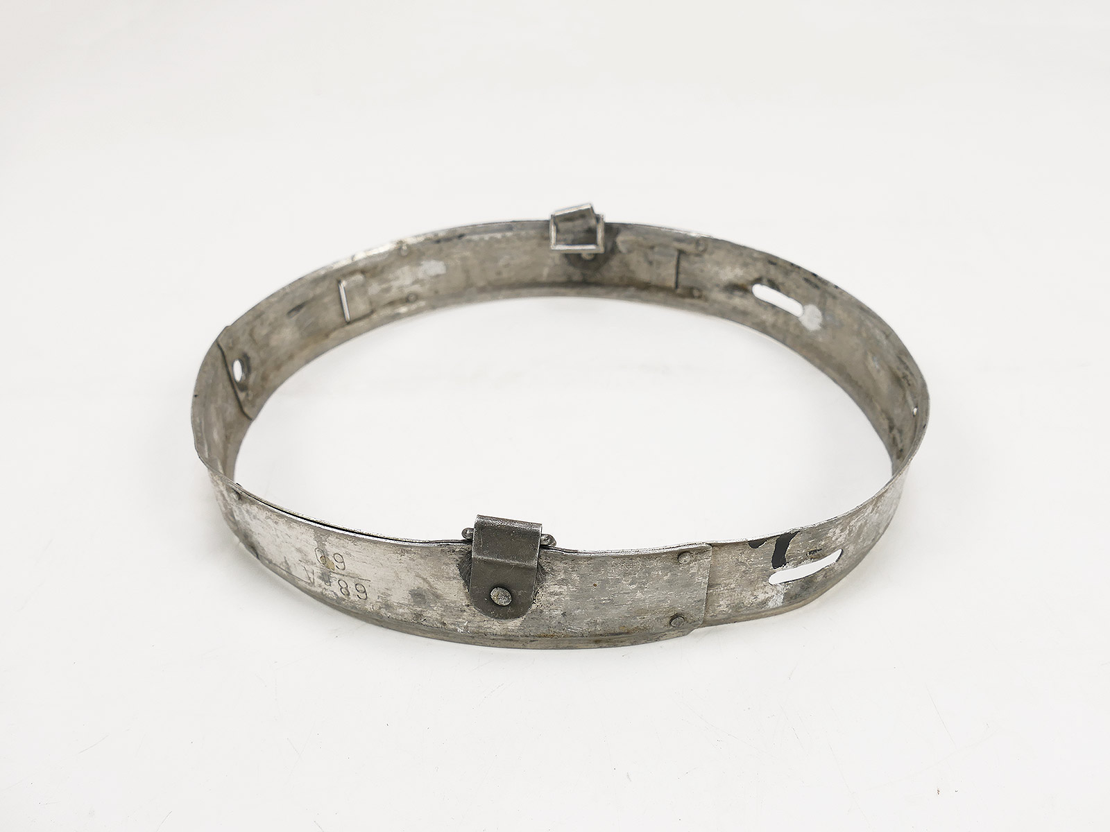 Ersatzteil für Stahlhelm Helmfutter M35 M40 M42 original Aluminium Ring Gr.60 Metall Lederverarbeitung 1940