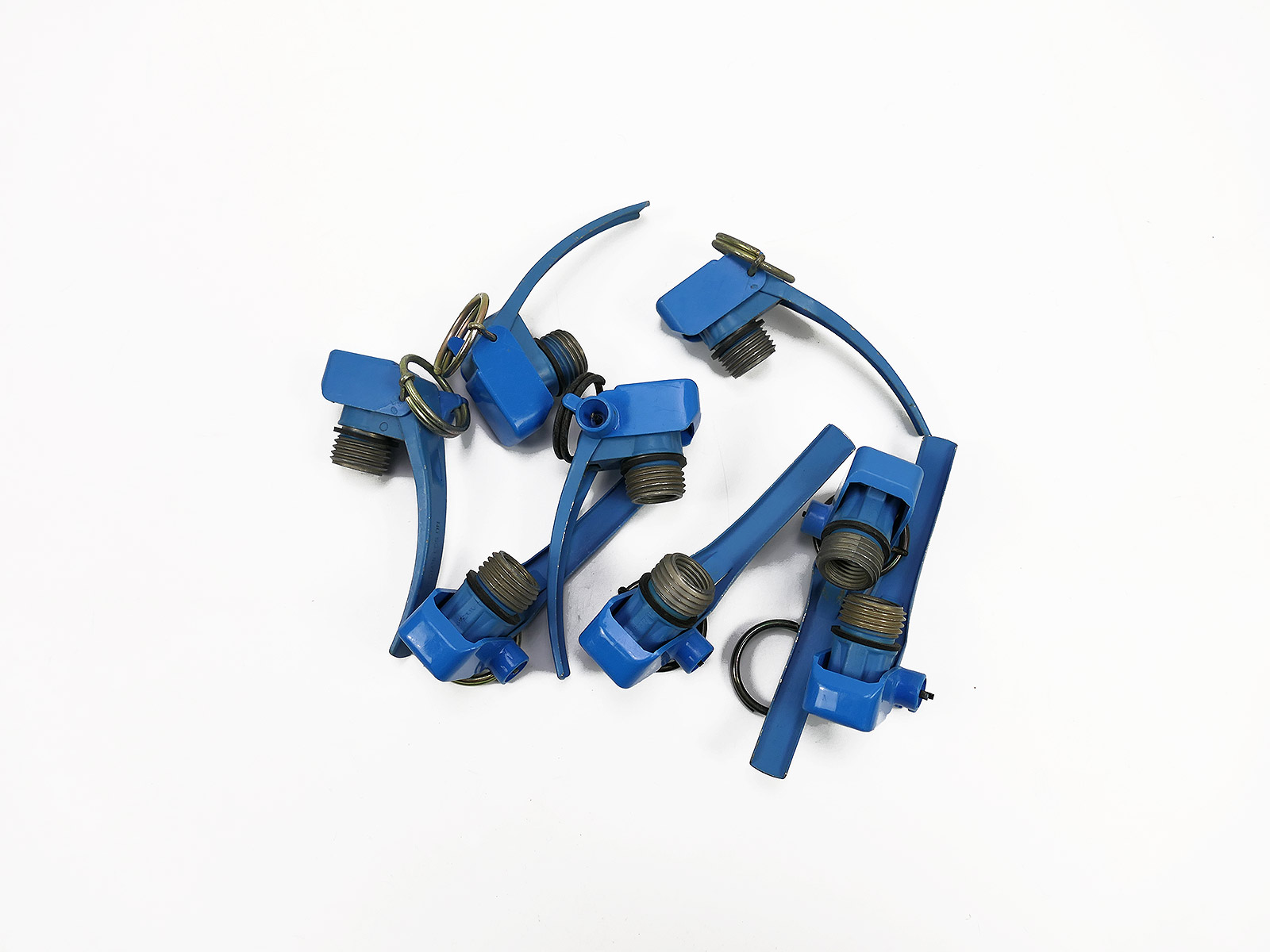 Konvolut 8x Kipphebel m. Sicherungssplint / Ring Übungs Handgranate DM58 BW Bundeswehr