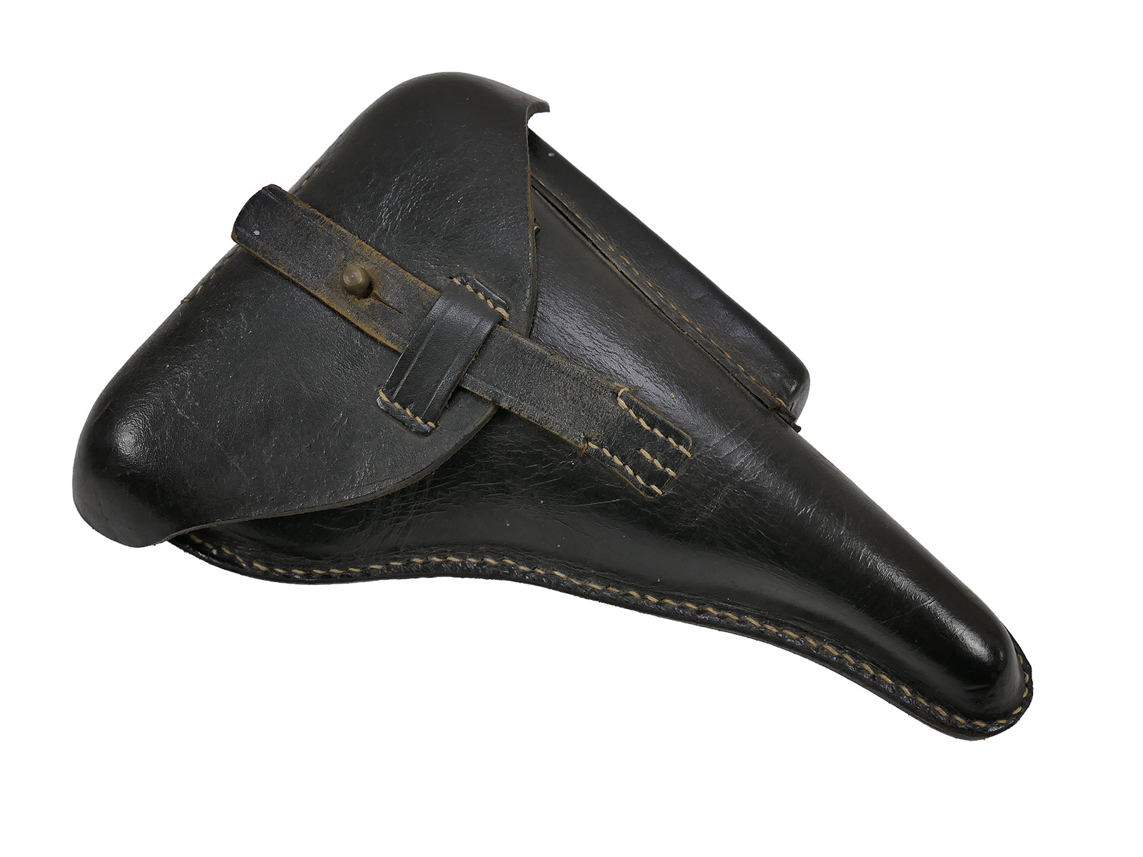 Einzelstück - P08 POLIZEI Holster Koffertasche Lederholster mit P08 Schlüssel Pistolentasche BATTLE WORN
