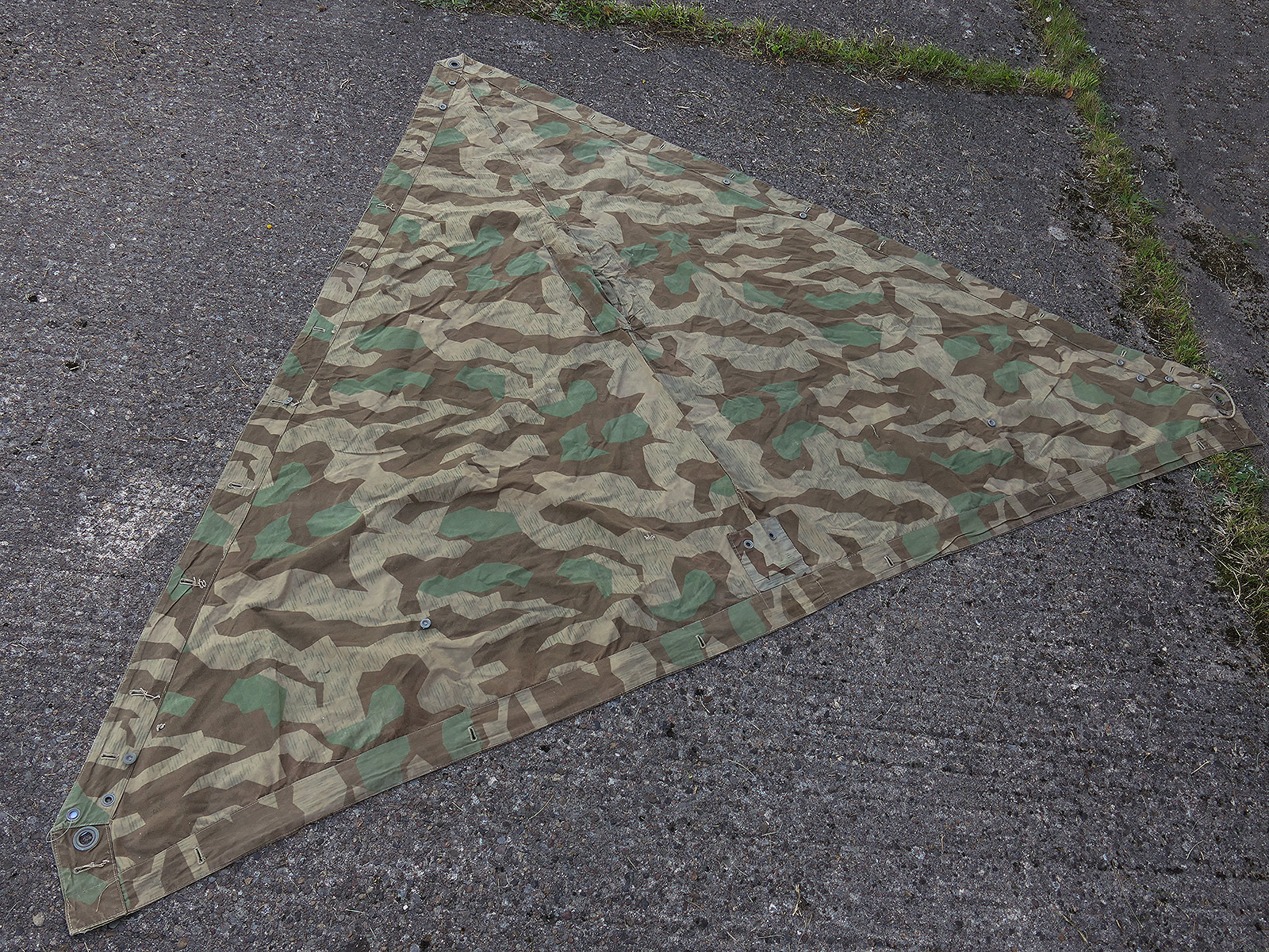 Wehrmacht Original Zeltplane M31 splittertarn Zeltbahn Tarnzeltbahn mit Hersteller BATTLE WORN
