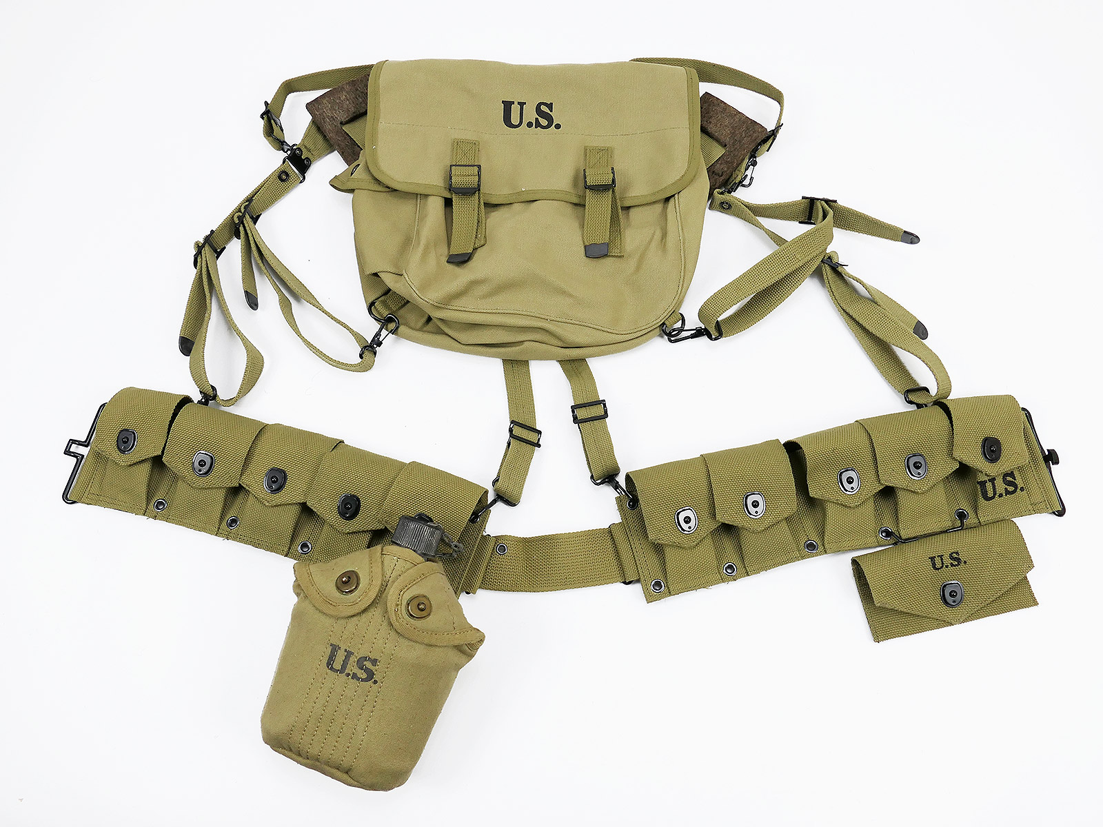 P1357596 US WW2 Paratrooper Basic Webgear Kit Koppelzeug Fallschirmjäger Ausrüstung Garand M1