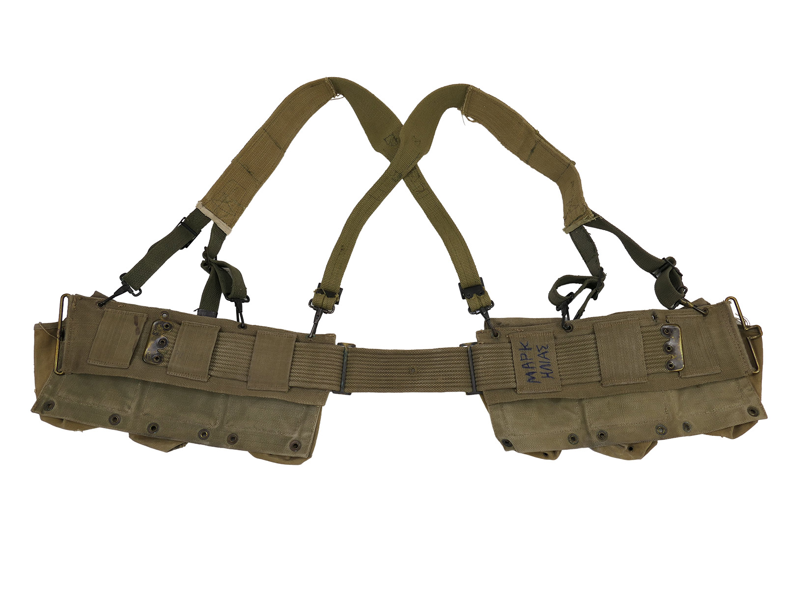 Type WW2 US Army SET B.A.R. Ammo Belt Browning Automatic Rifle + Suspenders Munitions Koppel