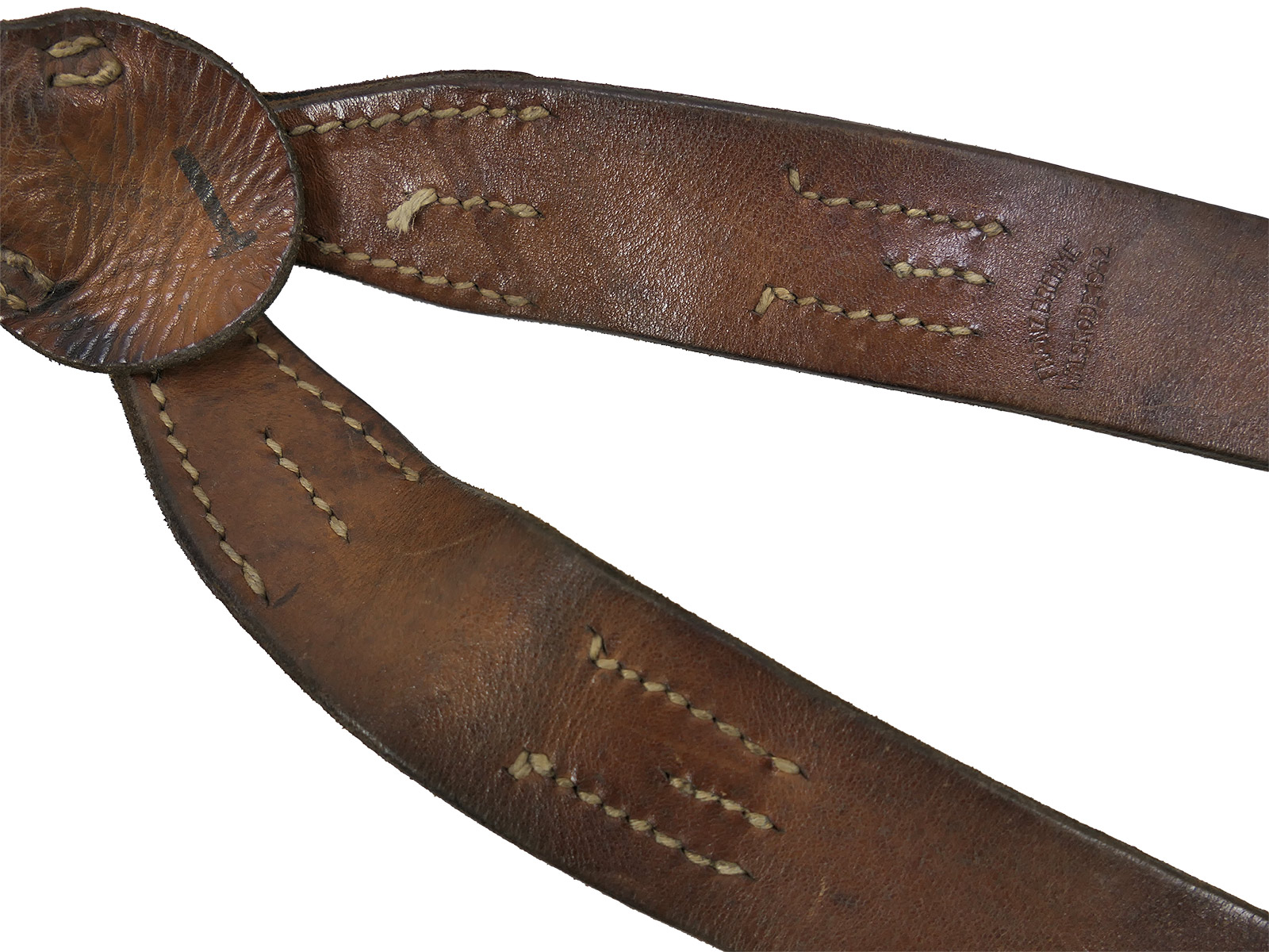 Einzelstück - Wehrmacht Original Y-Riemen Leder Koppeltragegestell Franz Brehme 1942 Top!  COLLECTION