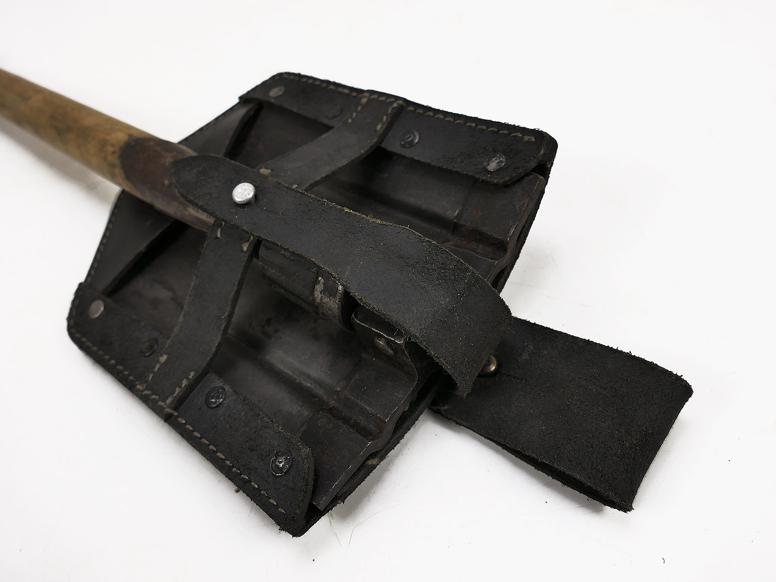 WW2 Wehrmacht Original Klappspaten mit Klappspatentasche 1.Modell Spatentasche COLLECTION