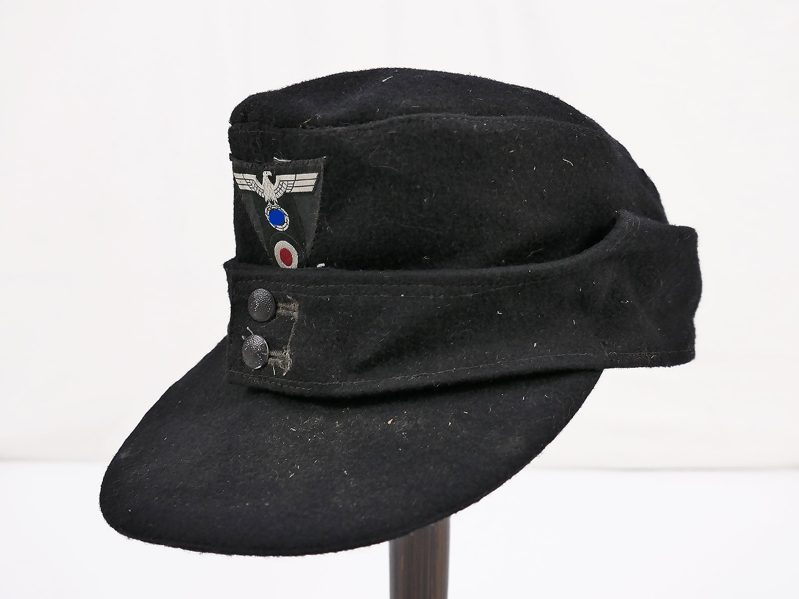 P1727328 Wehrmacht M43 Panzer Feldmütze Panzermütze mit Trapez Effekten Baschlikmütze Gr. 58+