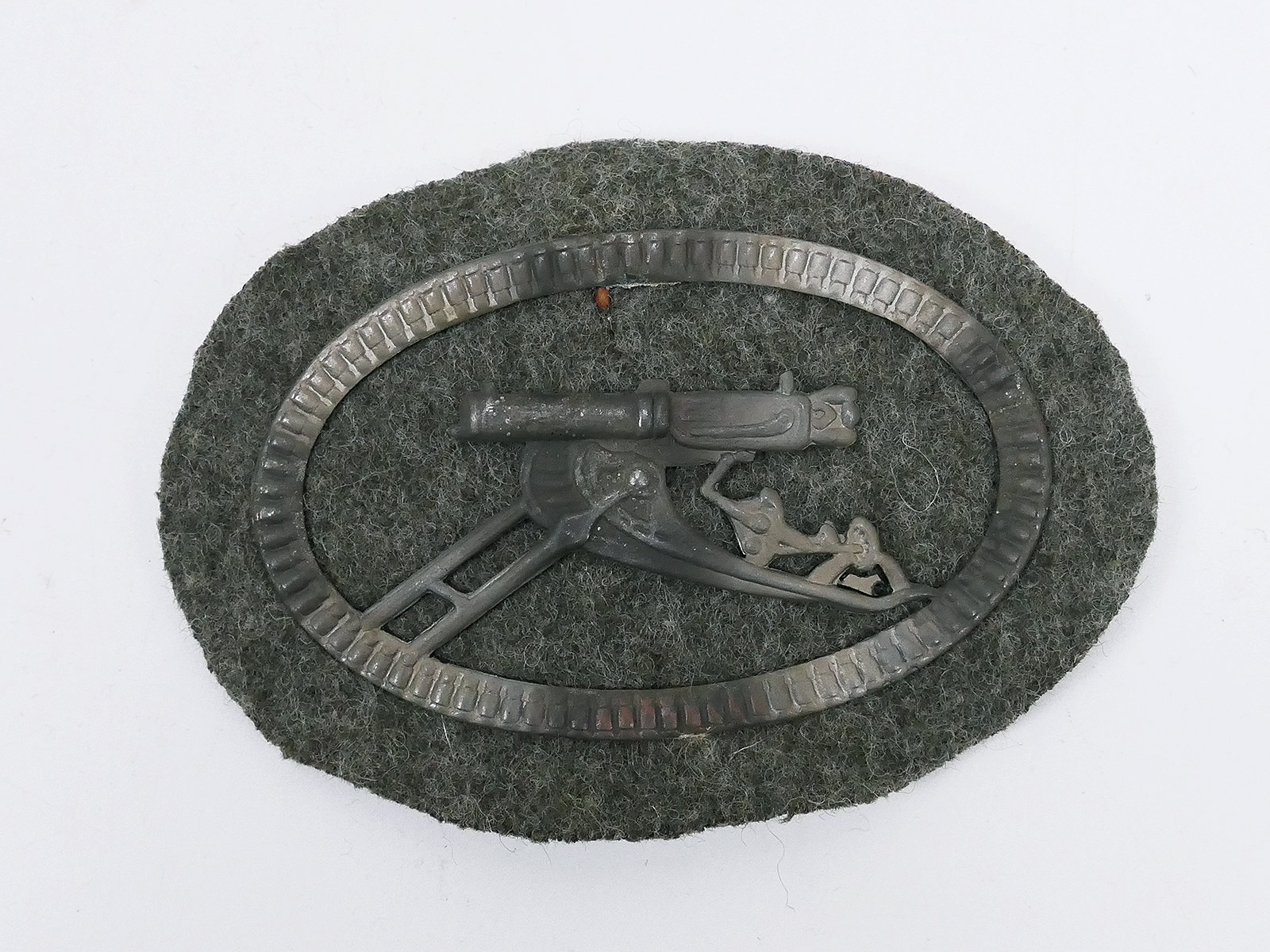 #B Kaiserlich Feldbluse Ärmelabzeichen Maschinengewehr MG 08/15 WK1 Original Stoff HELL