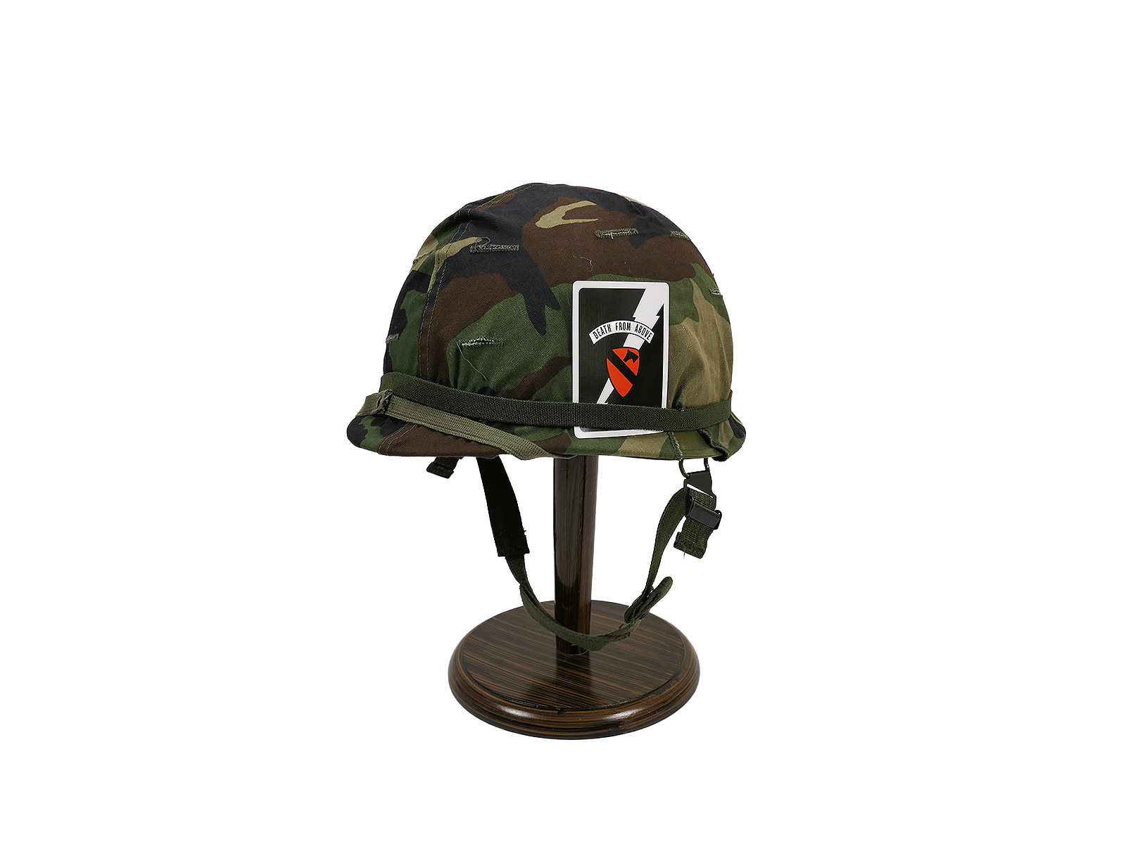US ARMY 1980's M1 Stahlhelm mit Woodland Helmbezug und Repro Liner 